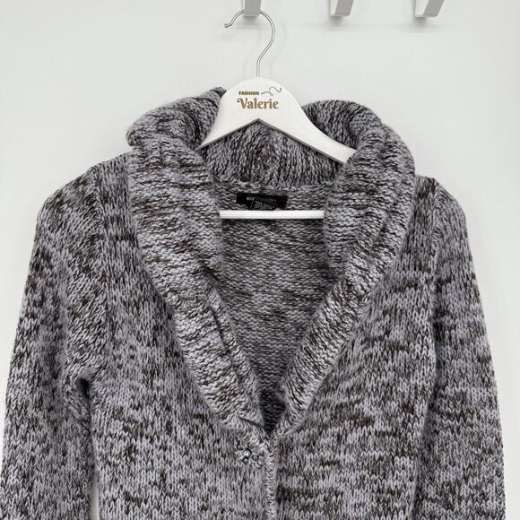 BCBG Maxazria Chunky Knit Acrylic Wool Blend Duster Sweater Long Small - Picture 3 of 12